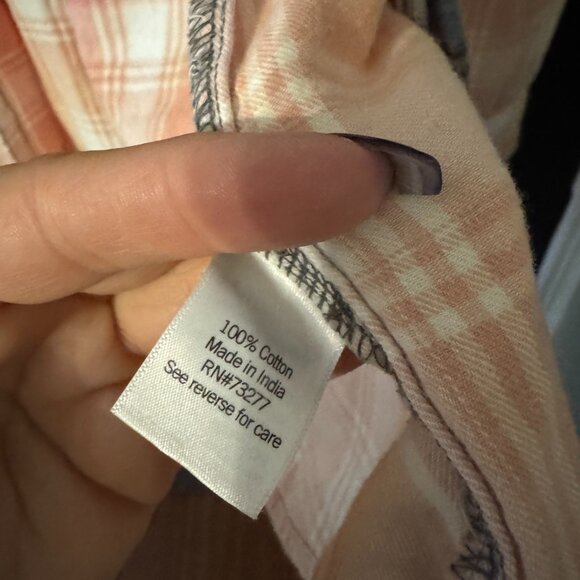 NWOT Womens Lightweight Flannel Tye Dyed Green Orange Peach - Picture 3 of 4